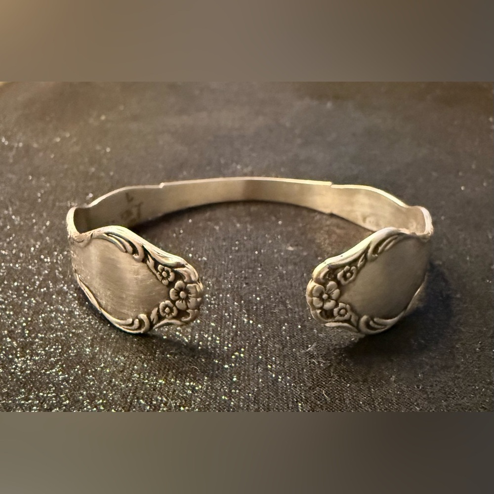 Vintage Silver Spoon Bracelet by Sarah Coventry/Adjustable Cuff Bracelet.